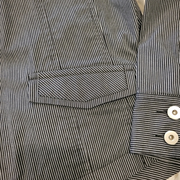Y Brand Black & White Striped Womans Jean Style Jacket Sz 14 - Picture 5 of 12